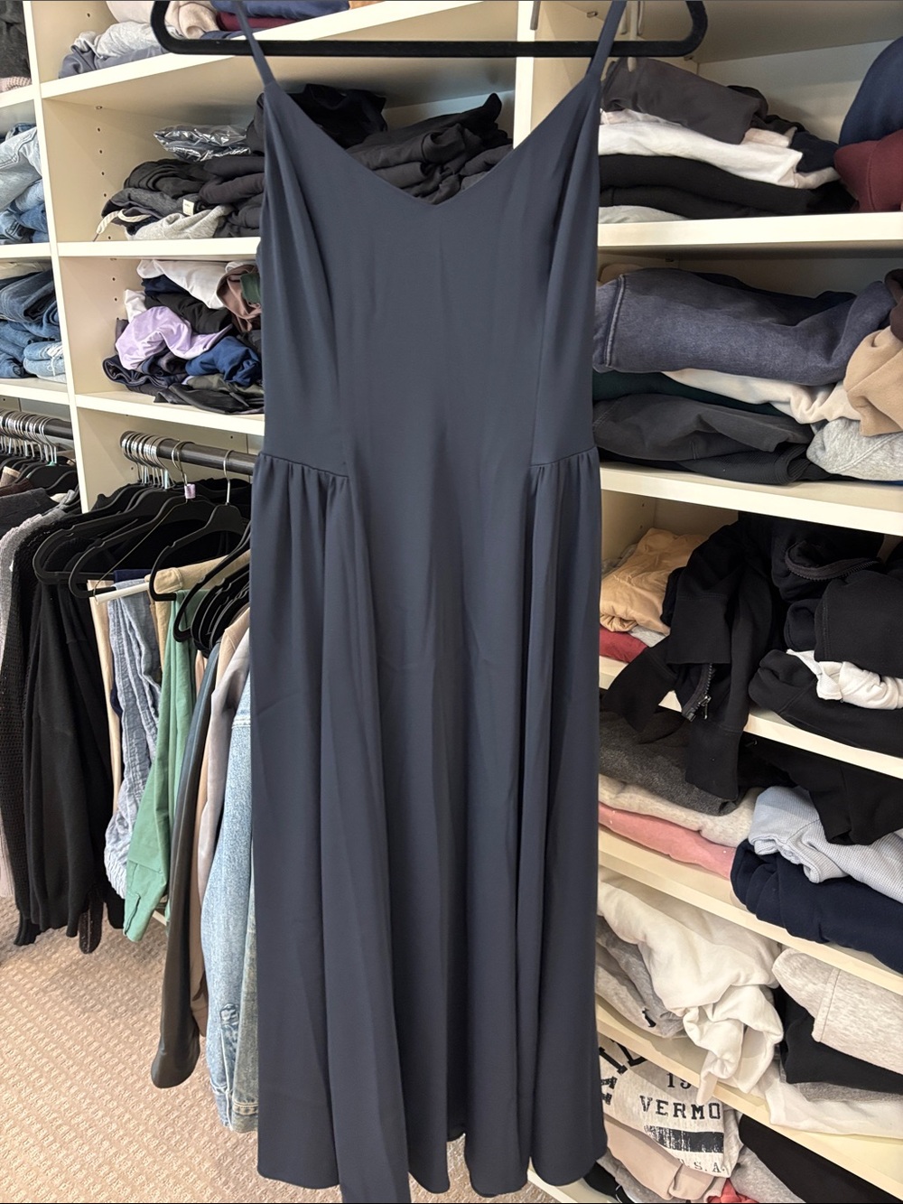 Aritzia Navy V-Neck Spaghetti-Strap Maxi Dress - never worn